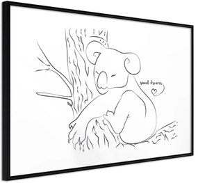 Αφίσα - Resting Koala - 60x40 - Μαύρο - Χωρίς πασπαρτού