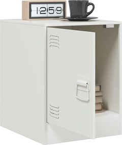 vidaXL Κομοδίνο Λευκό 34,5 x 39 x 44 εκ. από Χάλυβα