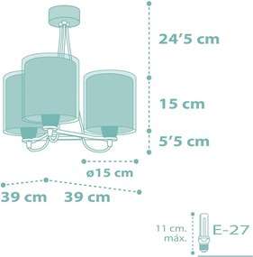 Φωτιστικό οροφής Ango Dots 3φωτο-Πράσινο