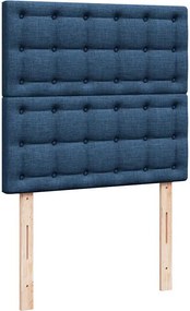 vidaXL Κρεβάτι Boxspring με Στρώμα Μπλε 100 x 200 εκ. Υφασμάτινο