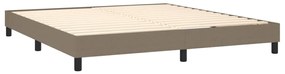 vidaXL Κρεβάτι Boxspring με Στρώμα Taupe 180x200 εκ. Υφασμάτινο