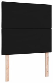 vidaXL LED κεφαλάρι Μαύρο 90 cm Τεχνητό Δέρμα