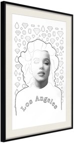 Αφίσα - Marilyn in Los Angeles - 20x30 - Μαύρο - Με πασπαρτού