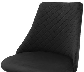 Καρέκλα Giselle βελούδο μαύρο-πόδι μαύρο 51x52x82 εκ.