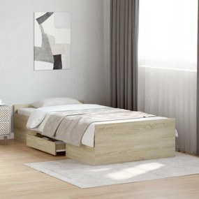 vidaXL Σκελετός κρεβατιού με αποθήκευση Sonoma Δρυς 80 x 200 cm