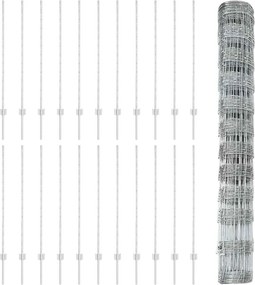 vidaXL Τεντώτο με στήριγμα Ασημί 1,2 x 50 m Ατσάλι