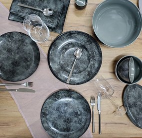 Σερβίτσιο Πιάτων Πορσελάνης Moon Shade Γκρι Oriana Ferelli – Σετ 40τμχ