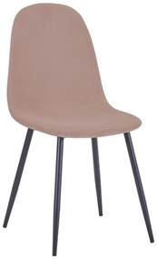 Καρέκλα Bella σάπιο μήλο βελούδο-πόδι μαύρο μέταλλο 43x52x88εκ 43x52x88 εκ.