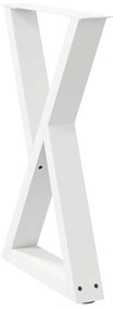 vidaXL Πόδια Τραπεζαρίας 2 τεμ. Λευκά 60x(72-73,3) εκ. Ατσάλι