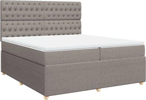 vidaXL Κρεβάτι Boxspring με Στρώμα Taupe 200x200 εκ. Υφασμάτινο