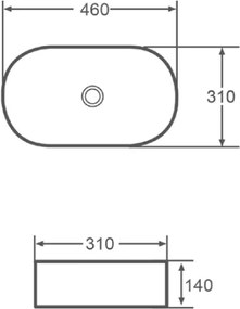 Karag LY 3281 - Επιτραπέζιος νιπτήρας 46x31