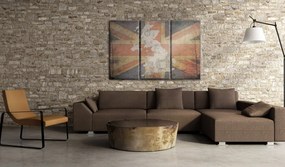 Πίνακας - Map of Great Britain - triptych 90x60