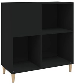 vidaXL Δισκοθήκη Μαύρη 84,5 x 38 x 89 εκ. από Επεξεργασμένο Ξύλο