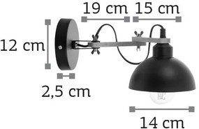 Απλίκα τοίχου InLight 43382-Μαύρο