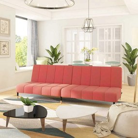 VidaXL Καναπές Κρεβάτι Διθέσιος Ροζ Βελούδινος