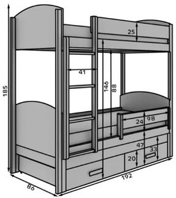Κουκέτα Lia-Leuko Fusiko-180 x 80