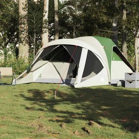 VidaXL Σκηνή Οικογενειακή Τούνελ 6 Ατόμων Αδιάβροχη Πράσινη