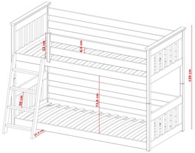 Χαμηλή Κουκέτα Montessori Kevin από μασίφ ξύλο White  90×200cm