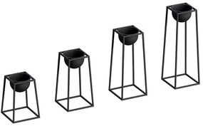 Κασπώ (Σετ 4Τμχ) 247HFM1164 22x22x30/22x22x40/22x22x50/22x22x60cm Black Aberto Design Metal