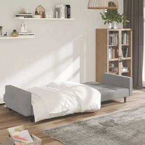 vidaXL Καναπές Κρεβάτι Διθέσιος Ανοιχτό Γκρι από Μικροΐνες