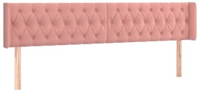 vidaXL Κεφαλάρι Κρεβατιού LED Ροζ 203x16x78/88 εκ. Βελούδινο