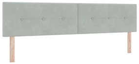vidaXL Κρεβάτι με ελατήρια Ανοιχτό γκρι 200 x 200 cm Βελούδο