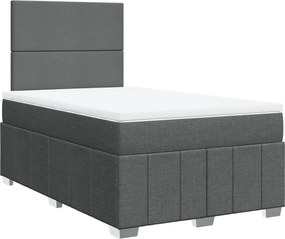 vidaXL Κρεβάτι Boxspring με Στρώμα Σκούρο Γκρι 120x190 εκ Υφασμάτινο