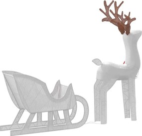 vidaXL Χριστουγεννιάτικη διακόσμηση τάρανδος και έλκηθρο 100 LED