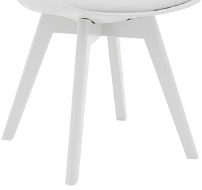 Καρέκλα Gaston pakoworld PP-PU λευκό-πόδι ξύλο λευκό - Πολυπροπυλένιο - 029-000205