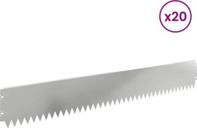vidaXL Περίγραμμα γκαζόν 20 τμχ. 103 x 15 εκ Γαλβανισμένος Χάλυβας