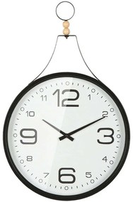 Ρολόι Τοίχου 15-00-94239 40x62x6cm Black-White Marhome Μέταλλο,Γυαλί