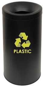 Κάδος Ανακύκλωσης Πλαστικού 65lt Ανοξείδωτος Matt Black Pam &amp; Co Φ34x70εκ. 65-3470PL-433