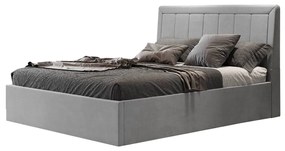 Επενδυμένο Κρεβάτι FRAME Μπαούλο Διπλό Ύφασμα Γκρί 160x200εκ. 170x220x115 εκ.