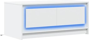 vidaXL Τραπεζάκι Σαλονιού με LED Φώτα Λευκό από Επεξ. Ξύλο