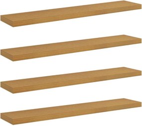 vidaXL Ράφι Τοίχου 4 pcs Μπεζ 120 x 23,5 x 4 εκ Επεξεργασμένο ξύλο