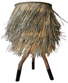 ΦΩΤΙΣΤΙΚΟ ΕΠΙΤΡΑΠΕΖΙΟ ΠΟΔΙΑ ΤΕΑΚ ΚΑΠΕΛΟ SEAGRASS ΣΕ ΦΥΣΙΚΟ ΜΑΥΡΟ Φ30x30-60Yεκ.HM7771