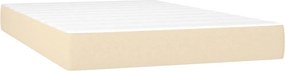 vidaXL Κρεβάτι Boxspring με Στρώμα &amp; LED Κρεμ 120x200 εκ. Υφασμάτινο