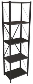 Bookcase Glase anthracite melamine-black metal 40x30x150cm 40x30x150 εκ.