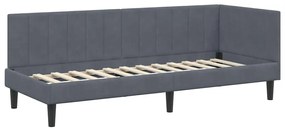 vidaXL Κρεβάτι Γωνίας με στρώμα Σκούρο γκρι 80 x 200 cm Βελούδο