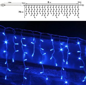 Λαμπάκια Κουρτίνα Σταλακτίτες 300 led Με Πρόγραμμα Μπλε Φως 600x70εκ. iliadis 75023