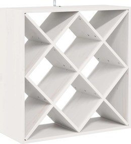 vidaXL Ράφι Κρασιού 2 pcs Λευκό 62 x 25 x 62 cm Στερεά ξυλεία πεύκου