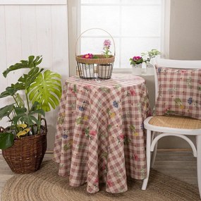 Ροτόντα Parrillia 06 Pink Teoran Διάμετρος 180cm Φ180 Βαμβάκι-Πολυέστερ