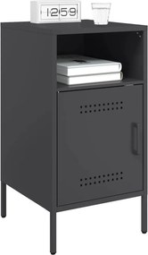 vidaXL Κομοδίνα 2 τεμ. Μαύρα 36x39x68 εκ. από Χάλυβα