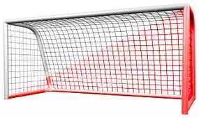 Δίχτυα Ποδοσφαίρου Ολ. Τύπου Minerva 7.5x2.5m 4.5mm Μάτι Εξάγωνο 4501D White/Red