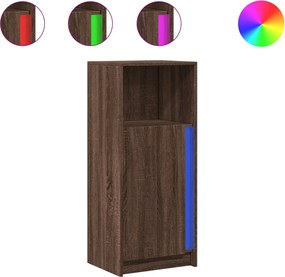 vidaXL Ντουλάπι με Φώτα LED Καφέ Δρυς 42,5x34x100 εκ. Επεξ. Ξύλο