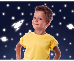 Παιδικά Φωσφοριζέ Αυτοκόλλητα Τοίχου Ango Rocket &amp; Stars 77226