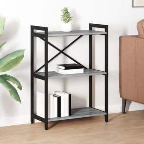vidaXL Βιβλιοθήκη Γκρι sonoma 60 x 30 x 83 εκ Επεξεργασμένο ξύλο