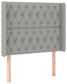 vidaXL Κρεβάτι Boxspring με Στρώμα &amp; LED Αν.Γκρι 100x200εκ. Υφασμάτινο