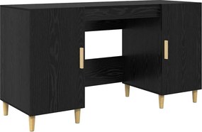 vidaXL Γραφείο με ράφι Μαύρη Οξυά 140 x 50 x 75 εκ. Επεξεργασμένο ξύλο