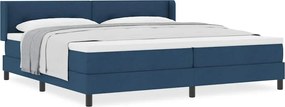 vidaXL Κρεβάτι με ελατήρια με κεφαλάρι Μπλε 200 x 200 cm ύφασμα
